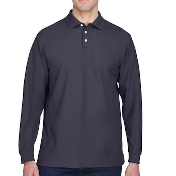 Custom Men's Long Sleeve Pique Polo Shirt | RushOrderTees Custom Men's Long Sleeve Pique Polo Shirt | RushOrderTees
